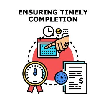 Ensuring timely completion of business project task Stock Illustration