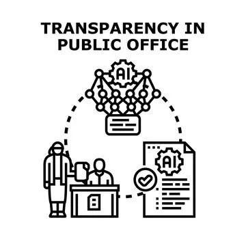 Ensuring transparency and accountability in public office with ai Stock Illustration