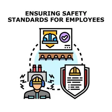 Ensuring worker well being and occupational safety standards Stock Illustration