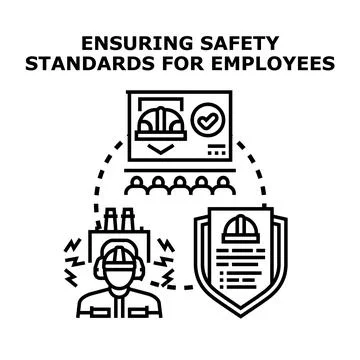 Ensuring worker well being and occupational safety standards Stock Illustration