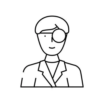 Ent doctor line icon vector illustration Stock Illustration