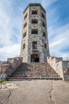 Entance of stone tower Stock Photos