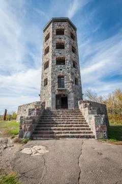 Entance of stone tower Stock Photos