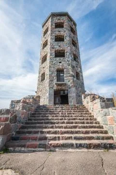 Entance of stone tower Stock Photos