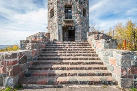 Entance of stone tower Stock Photos