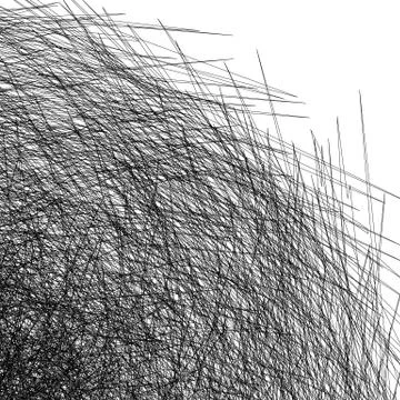 Entangled rough texture of thin lines. Monochrome background Stock Illustration