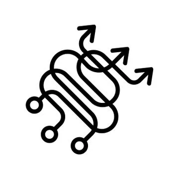 Entangled vector analysis icon vector outline illustration 스톡 일러스트