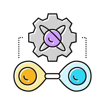 Entanglement between two particles color icon vector illustration Stockillustratie