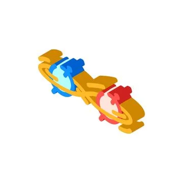 Entanglement between two particles isometric icon vector illustration イラスト素材