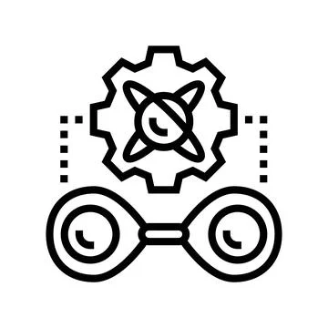 Entanglement between two particles line icon vector illustration Stock Illustration