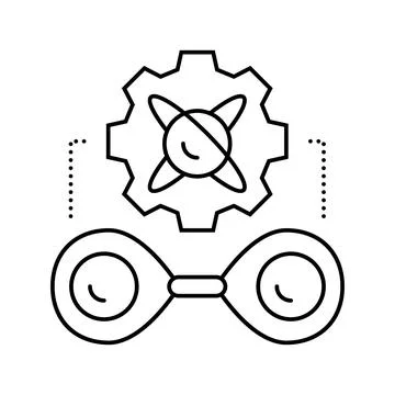 Entanglement between two particles line icon vector illustration Stockillustratie