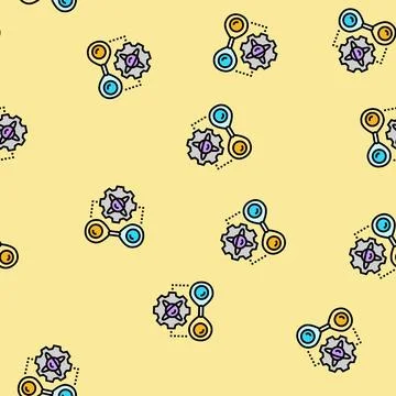 Entanglement between two particles vector seamless pattern 库存插图