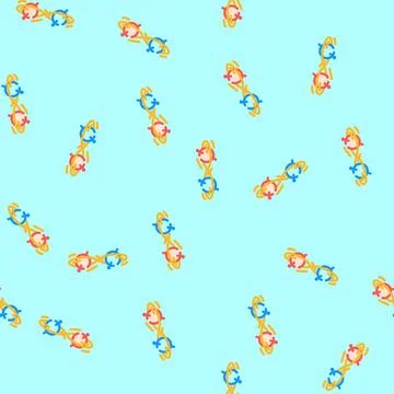 Entanglement between two particles vector seamless pattern 库存插图