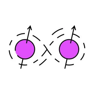 Entanglement quantum technology icon color illustration Stock Illustration