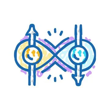 Entanglement quantum technology icon doodle illustration 스톡 일러스트