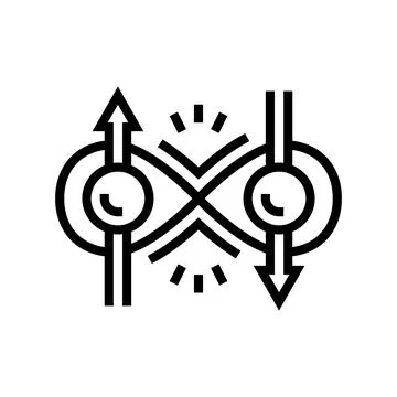 Entanglement quantum technology line icon vector illustration Stock Illustration