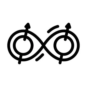 Entanglement quantum technology line icon vector illustration Stock Illustration