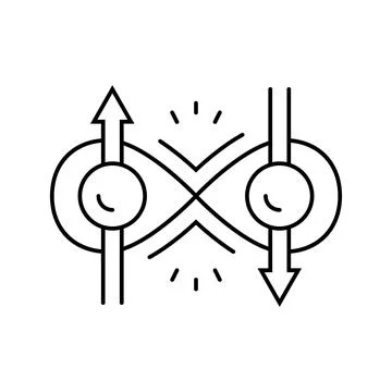 Entanglement quantum technology line icon vector illustration Stock Illustration