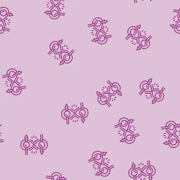 Entanglement quantum technology line seamless pattern イラスト素材