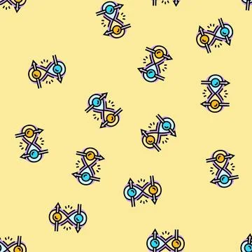 Entanglement quantum technology vector seamless pattern Stock Illustration