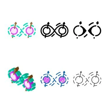Entanglement simplified quantum technology color icon vector Stock Illustration