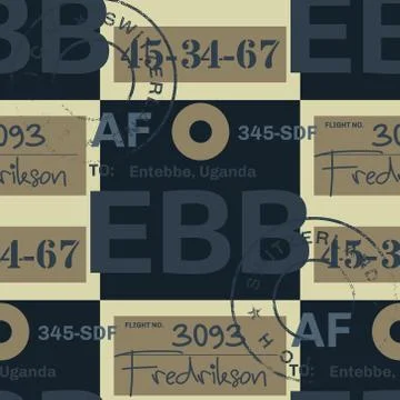 Entebbe airport tag seamless pattern Stockillustratie