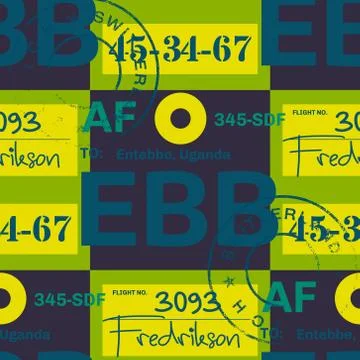 Entebbe airport tag seamless pattern Stockillustratie