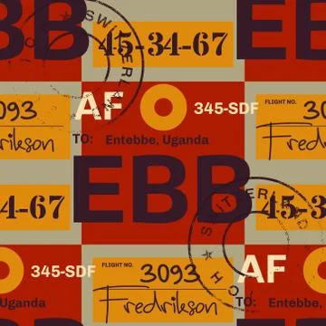 Entebbe airport tag seamless pattern Stockillustratie