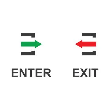 Enter and exit icon Ilustración de archivo