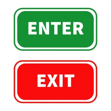 Enter and Exit Sign isolated on White Stock Illustration