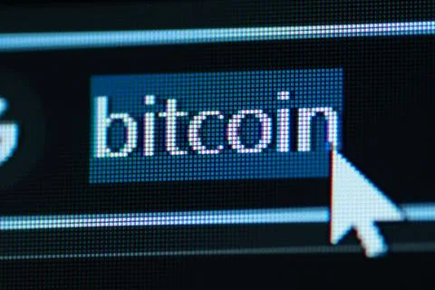 Enter Bitcoin-specific letters in the browser input box. Stock-Fotos