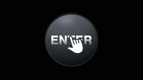 Enter Button Click Animation on Black Background and Green Screen Stock Footage 155669903