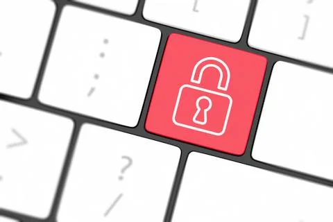 Enter button with closed padlock on computer keyboard background 스톡 일러스트