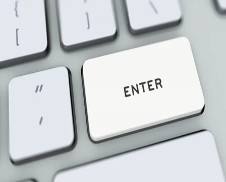 Enter button on computer keyboard. Key is pressed, click for HD Stock Footage 35648055