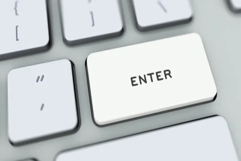 Enter button on computer keyboard. Key is pressed, click for HD Stock Footage 35649058