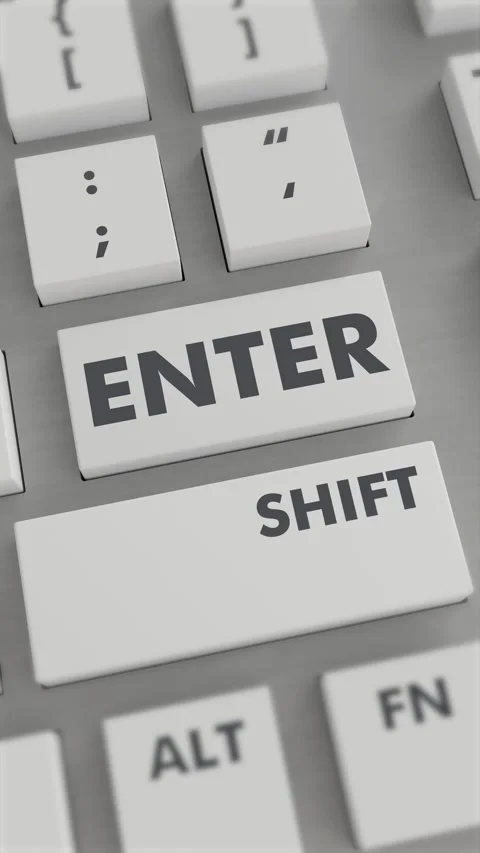 ENTER BUTTON PRESSING ON KEYBOARD Vertical Video Stock Footage 302439320