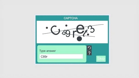 Enter the captcha. Animation of the website security form. Cartoon Stock Footage 156623873