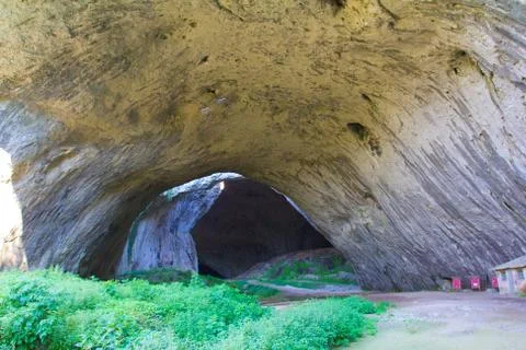 Enter to devetashka cave Stock Photos