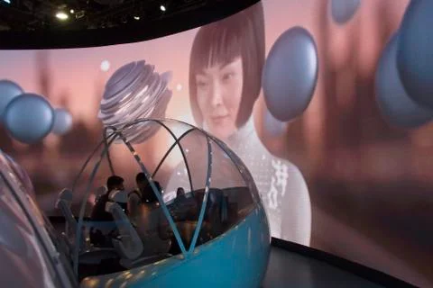 Enter the future at the 2019 CES show exhibits Stock Photos