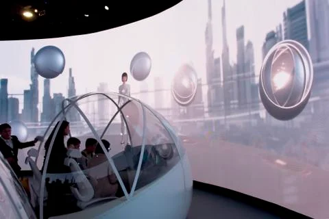 Enter the future at the 2019 CES show exhibits Stock Photos