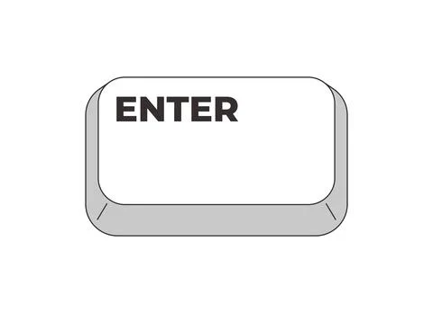 Enter grayscale computer keyboard key Stock Illustration