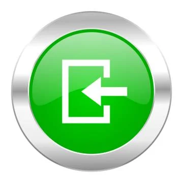 Enter green circle chrome web icon isolated. Ilustración de archivo