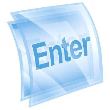 Enter icon blue square, isolated on white background Stockillustratie