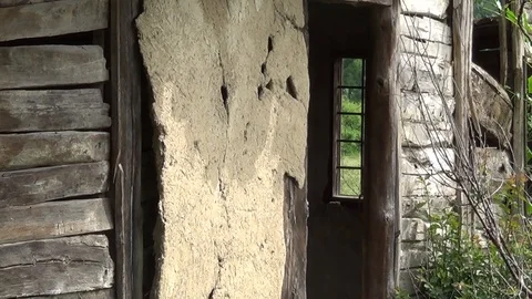 Enter the interior of the old abandoned house Stock Footage 111634255
