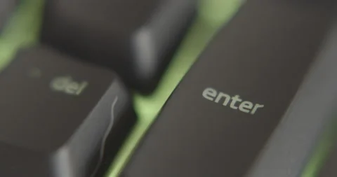"Enter" key being used - 60FPS RGB Keyboard Video stock 145860708