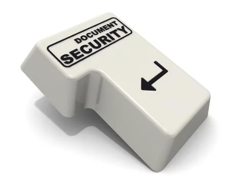 Enter key with DOCUMENT SECURITY text 스톡 일러스트