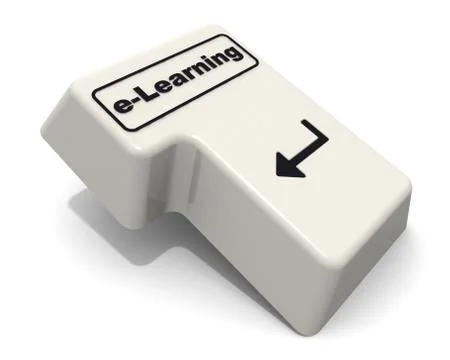 Enter key with e-Learning word Stock Illustration