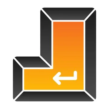 Enter key flat icon. Enter button vector illustration isolated on white Stock Illustration