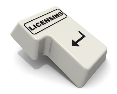 The enter key of keyboard labeled LICENSING 스톡 일러스트