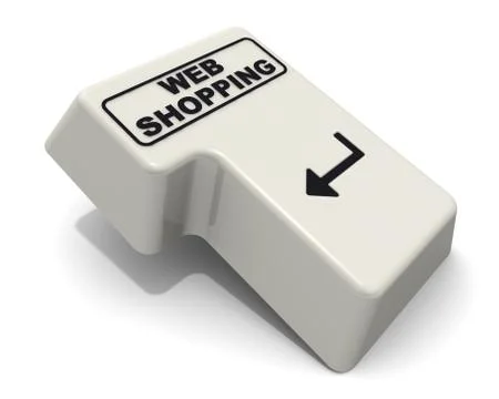 The enter key of keyboard labeled Web Shopping 스톡 일러스트